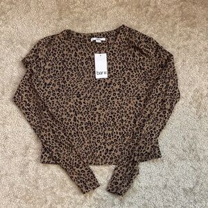 Bar III Animal Print Women's Sweatshirt - Brown and Black